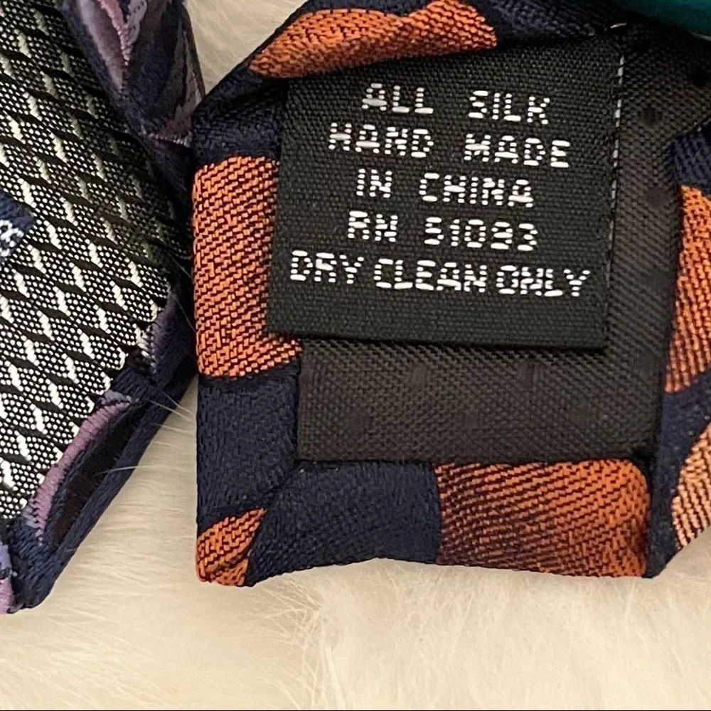 Stafford Tie Necktie Bundle Lot of 2 Multicolored Polka Dot and Diamonds